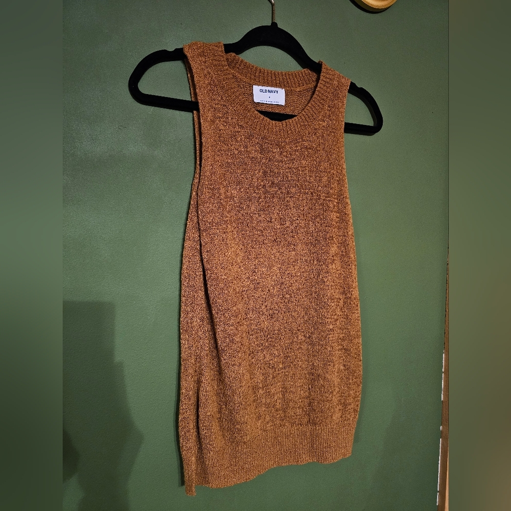 Old Navy Brown/Orange Sleeveless Sweater